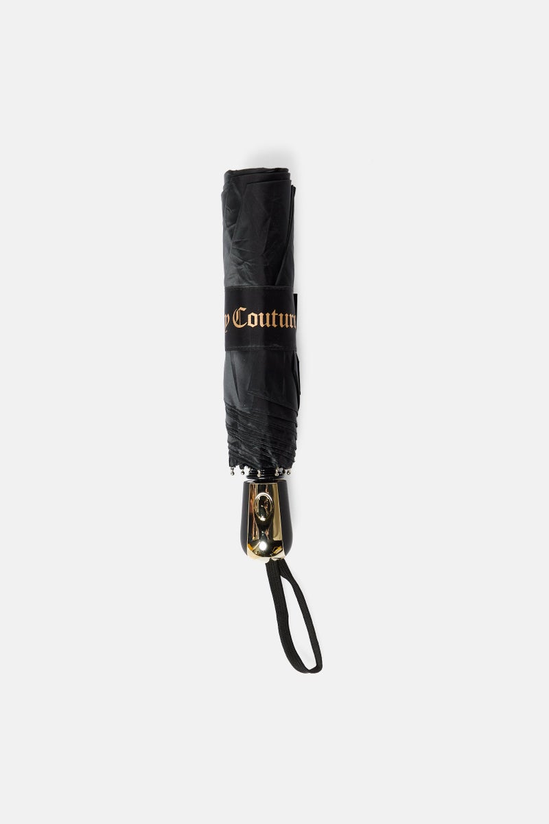 Juicy Couture Auto Open Brand Logo Umbrella, Black  - Image 2