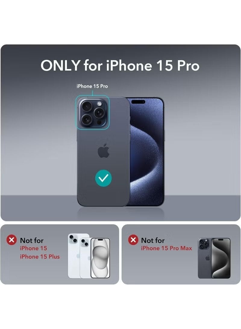 ELTRAZONE Matte Glass Slim Magnetic Case for iPhone 15 Pro 6.1 Inch Shockproof Anti Scratch Hard Back Soft Frame Camera Lens Protector Slim Fit Cover - Image 4