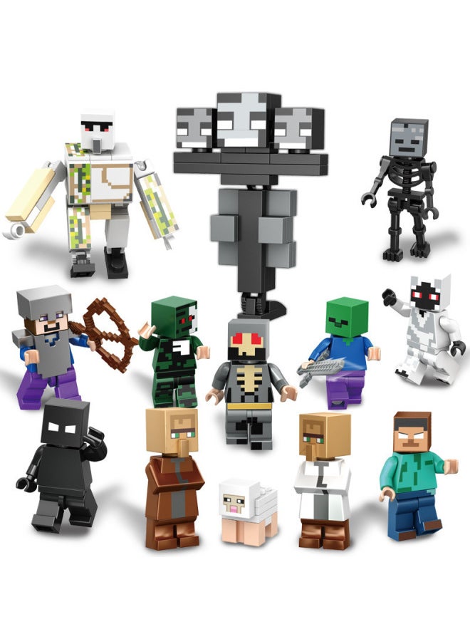 Generic - My World Model Figurine Assembled Building Blocks Children Steve Diamond Sword Boy Toy Birthday Gift-Color:Minecraft Type A Bag-Specifications:Default - Image 1