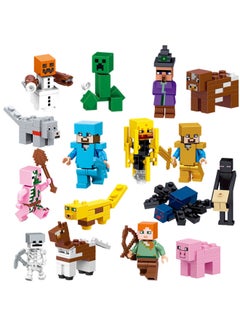 My World Model Figurine Assembled Building Blocks Children Steve Diamond Sword Boy Toy Birthday Gift-Color:Minecraft Type A Bag-Specifications:Default