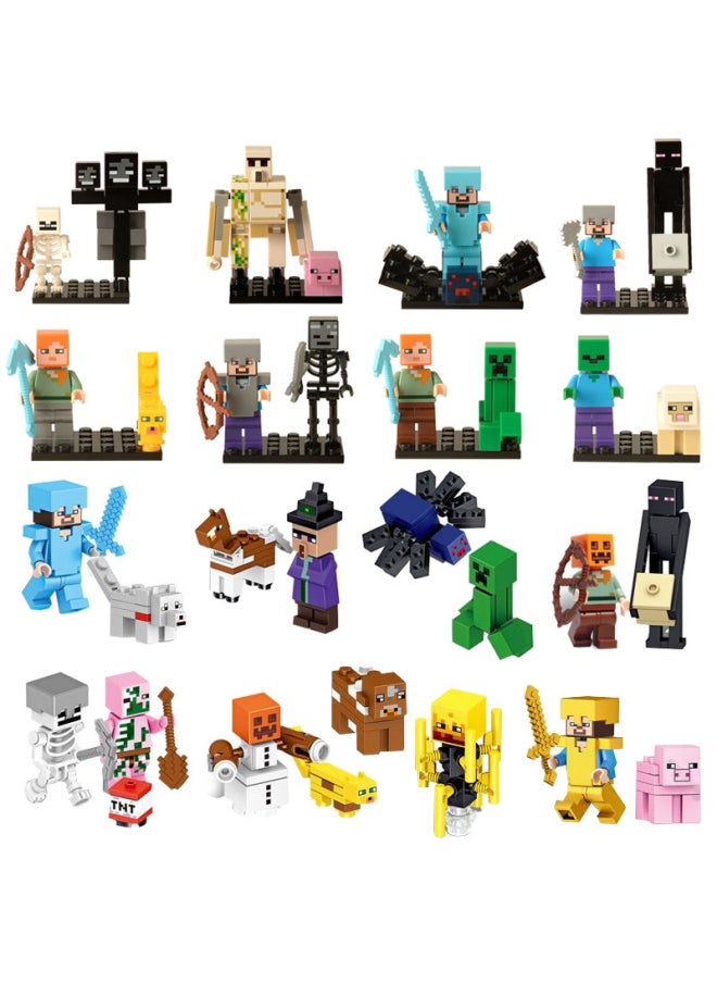 Generic - My World Model Figurine Assembled Building Blocks Children Steve Diamond Sword Boy Toy Birthday Gift-Color:Minecraft Type A Bag-Specifications:Default - Image 1