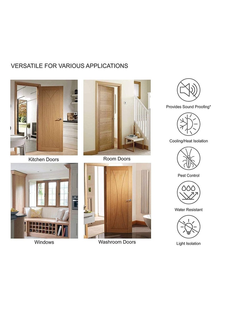 Lacoz Under Door Draft Stopper Guard Adjustable Twin Home Soundproof Dust Proof Seal Strip Door Window Insulation Draft Blocker Pack of 2 Black, Brown - Image 2