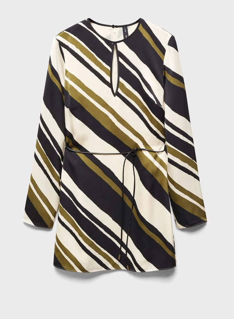 MANGO Striped Longsleeve Dress