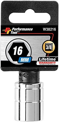 Performance Tool W38216 6-Point Socket, 3/8" Drive/16 mm - Image 1