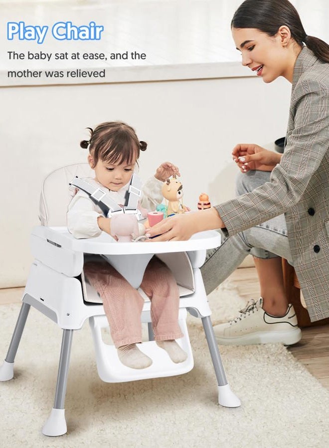 Bellababy 3 in 1 Baby High Chair, Bellababy Adjustable Convertible Chairs for Babies and Toddlers, Compact/Light Weight/Portable/Easy to Clean, Beige - Image 4