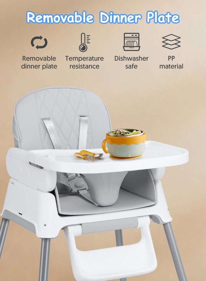 Bellababy 3 in 1 Baby High Chair, Bellababy Adjustable Convertible Chairs for Babies and Toddlers, Compact/Light Weight/Portable/Easy to Clean, Beige - Image 5