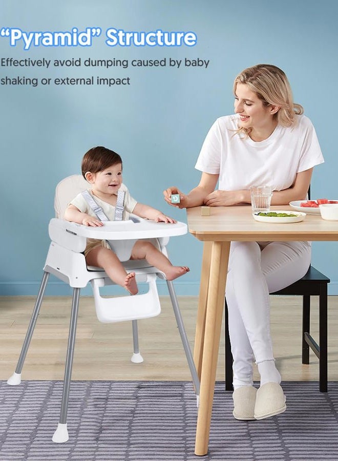 Bellababy 3 in 1 Baby High Chair, Bellababy Adjustable Convertible Chairs for Babies and Toddlers, Compact/Light Weight/Portable/Easy to Clean, Beige - Image 2