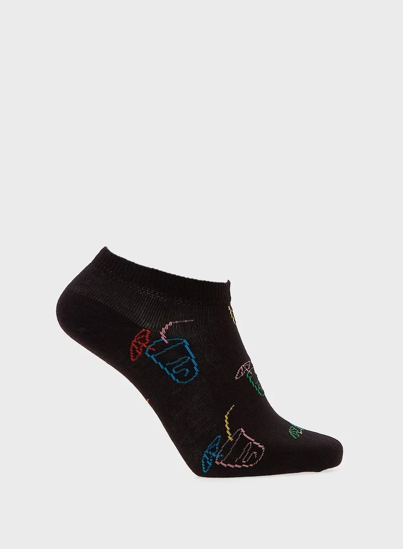 Happy Socks 2 Pack Lemonade Ankle Socks