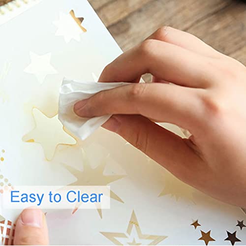 JZTang Stencils for Painting Set 5 Pcs Painting Stencils Leaves Flowers Butterflies Snowflakes Stars Stencils for Crafts 5 Pcs Finger Painting Sponge for Art DIY Craft Card Gift Tags and Scrapbooking - Image 4