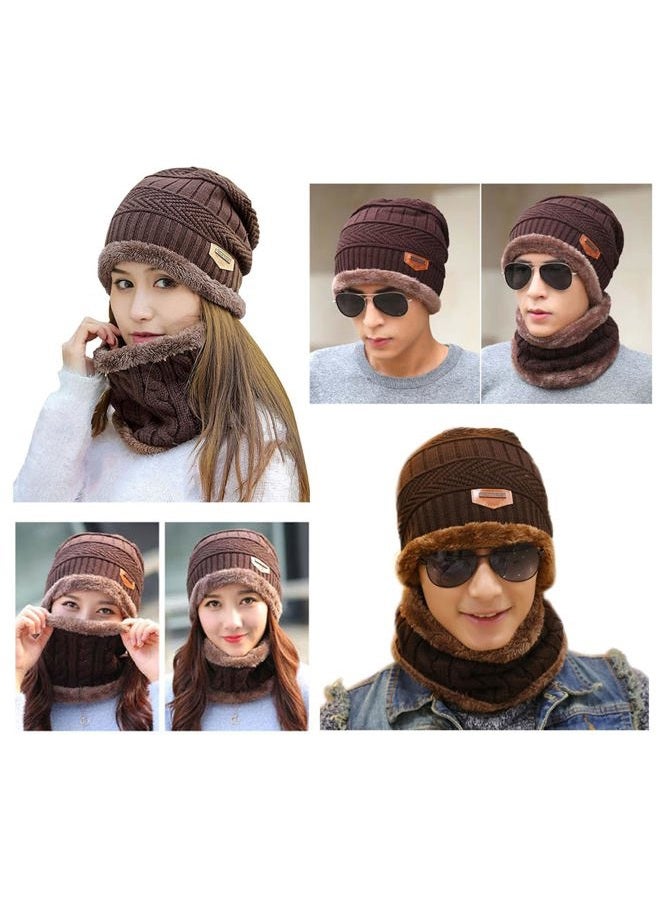 HINDAWI Winter Beanie Hat Scarf Gloves Slouchy Snow Knit Skull Cap Infinity Scarves Touch Screen Mittens for Women - Image 2