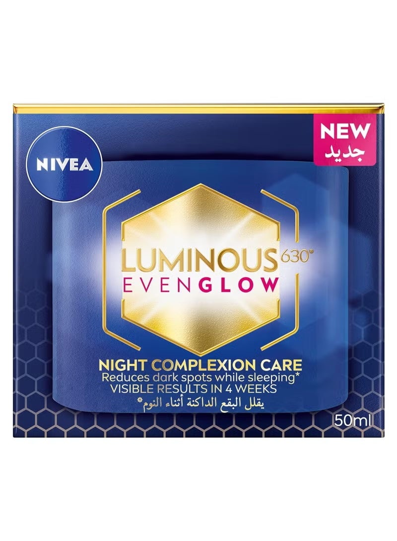 NIVEA Luminous 630 Night Face Cream, for radiant skin and protection against dark spots, 50 ml, multi-colored