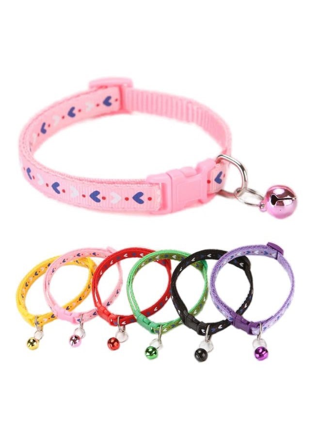 cyhaen XXS Dog Collar with Bell,Soft Nylon Identification Pink Cat Collar Girl Puppy Collar with Bells Adjustable Buckle for XXS Xs Tiny Little Pet Female Dogs,Neck 7.5-12.5 Inch - Image 1