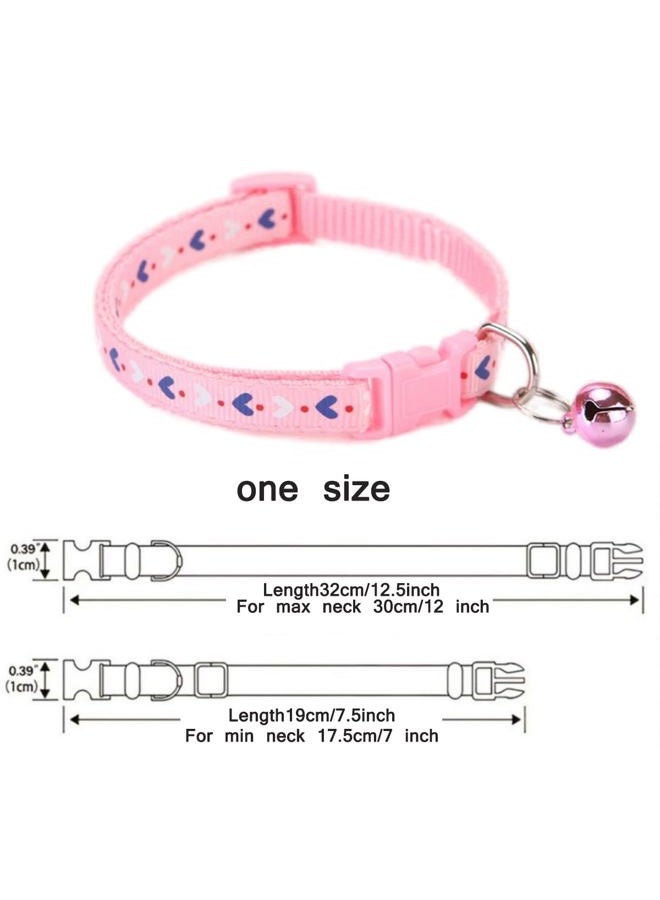 cyhaen XXS Dog Collar with Bell,Soft Nylon Identification Pink Cat Collar Girl Puppy Collar with Bells Adjustable Buckle for XXS Xs Tiny Little Pet Female Dogs,Neck 7.5-12.5 Inch - Image 5