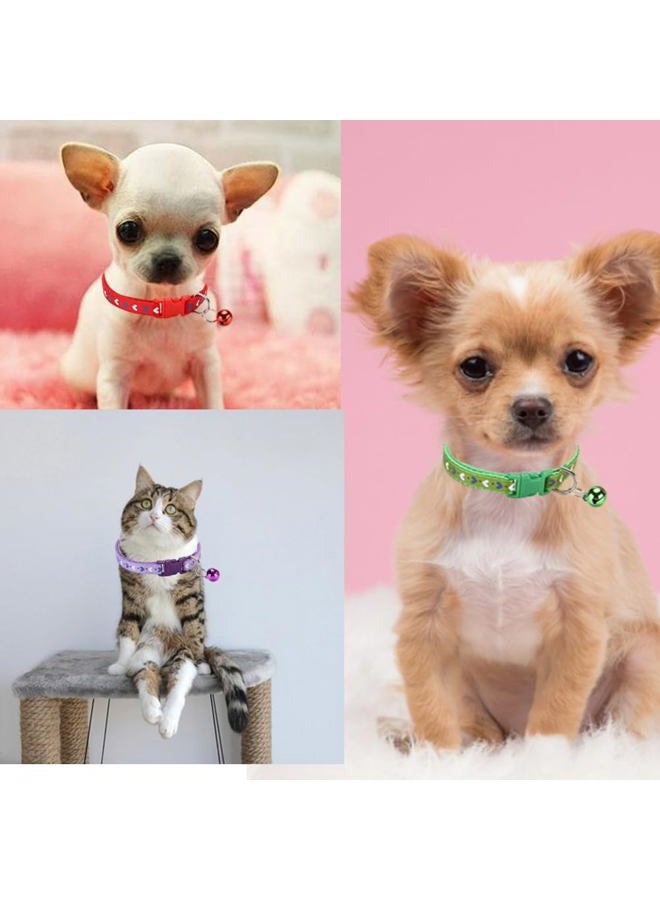 cyhaen XXS Dog Collar with Bell,Soft Nylon Identification Pink Cat Collar Girl Puppy Collar with Bells Adjustable Buckle for XXS Xs Tiny Little Pet Female Dogs,Neck 7.5-12.5 Inch - Image 2