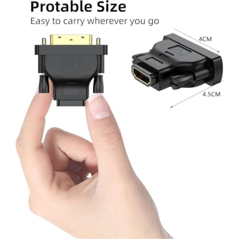 محول DVI إلى HDMI، محول HDMI أنثى مزدوج الحزمة إلى DVI-D 24+5 ذكر، نقل إشارة عالي السرعة لأجهزة عرض الكمبيوتر المحمول - Image 3