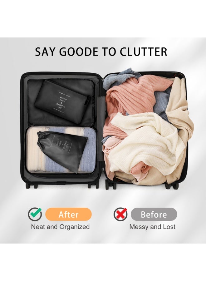 Magic Park Packing Cubes for Suitcase 8Pcs Black Packing Cubes for Storage Lugg Packing Organizer Travel Packing Cubes Set Clothes Shoes Storage for Travel Essential - Image 5