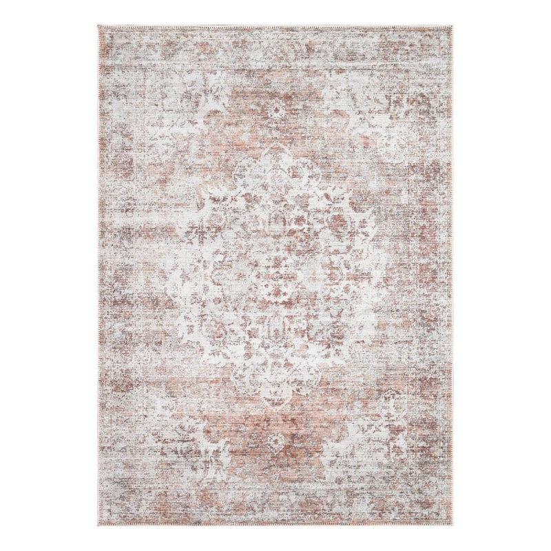 Bloom Rugs Washable Non-Slip 5' x 7' Rug - Ivory/Blush Traditional Area Rug for Living Room, Bedroom, Dining Room, and Kitchen - Exact Size: 5' x 7' - Image 2
