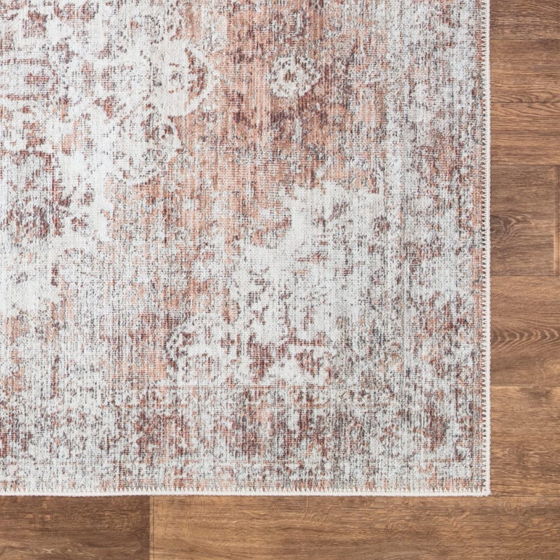 Bloom Rugs Washable Non-Slip 5' x 7' Rug - Ivory/Blush Traditional Area Rug for Living Room, Bedroom, Dining Room, and Kitchen - Exact Size: 5' x 7' - Image 5