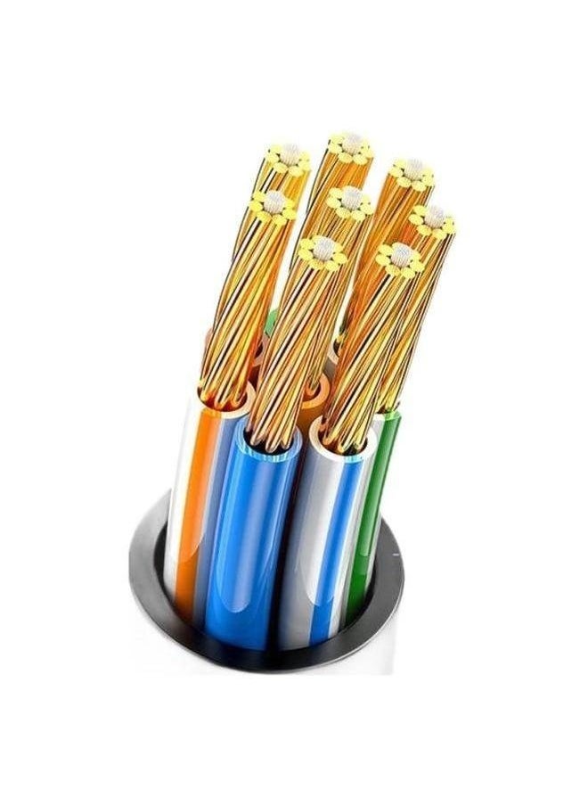 Generic Qilian Super Six Fine Round Wire Short Body Crystal Head 8 Core 10 Gigabit Unshielded Pure Copper Broadband 0.3/1 M-Color:White-Line Length:0.1m  - Image 5