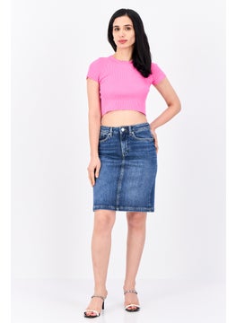 GANT Women Washed Denim Mini Skirt, Blue  - Image 4