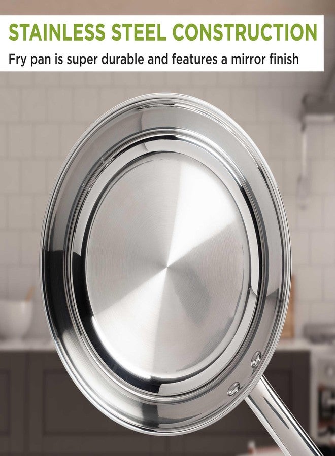 Ecolution Classic Stainless Steel Fry Pan, Professional Quality Sauté, Encapsulated Base, Comfort Grip Riveted Handles, All Cooktop Safe, Oven Safe, Dishwasher Safe, 9.5-Inch - Image 2