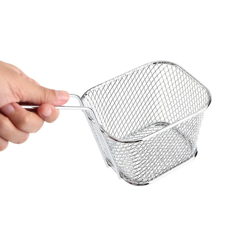 Haofy Qmee 8Pcs Mini Stainless Steel Fry Baskets Chips Deep Fry Baskets Food Presentation Strainer Cooking Tool - Image 5