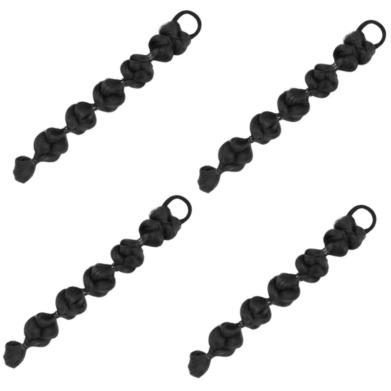 DOITOOL 4pcs Versatile Braided Ponytail Extensions Synthetic Ponytail Hair Piece for Daily Use Parties - Image 1