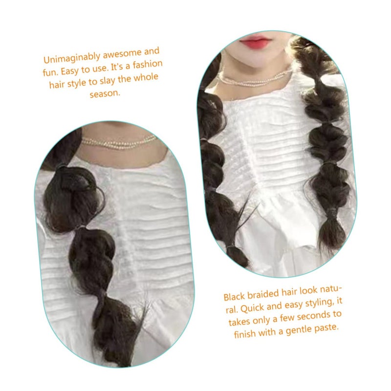DOITOOL 4pcs Versatile Braided Ponytail Extensions Synthetic Ponytail Hair Piece for Daily Use Parties - Image 5