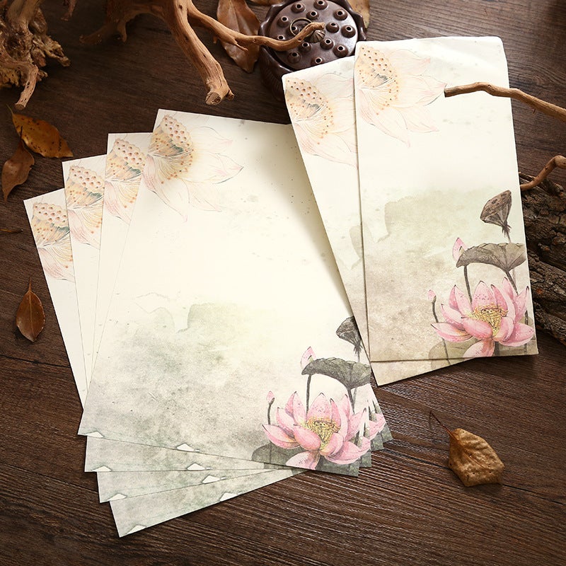 Chinese Style Letter Paper Set Romantic Retro Aesthetic Confession Love Letter Paper 4 Letter Paper + 2 Envelopes - Image 3