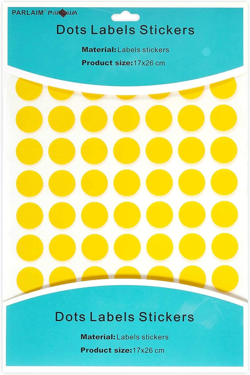 PARLAIM 1050 3/4" Round Color Coding Circle Dot Labels Sticker, 15 Sheets, 0.75 inch Yellow Sticker - Image 2
