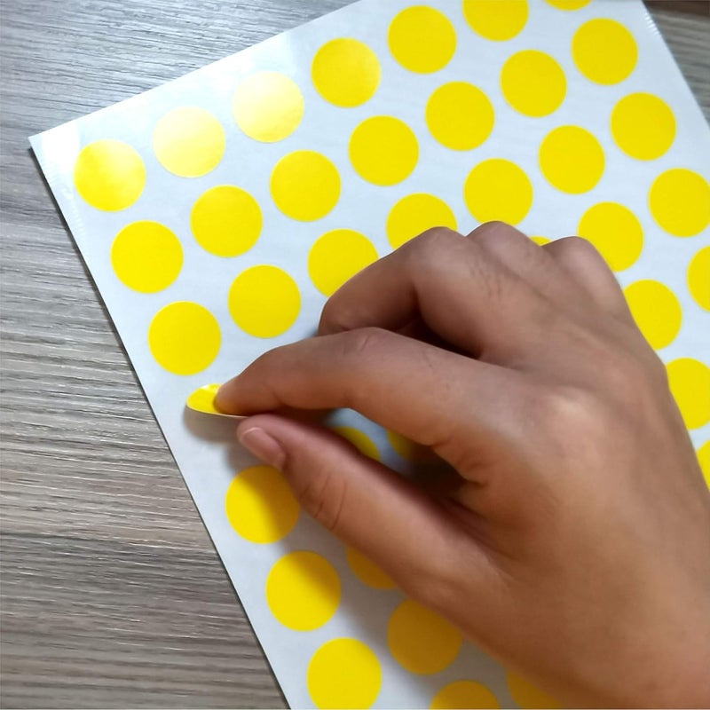 PARLAIM 1050 3/4" Round Color Coding Circle Dot Labels Sticker, 15 Sheets, 0.75 inch Yellow Sticker - Image 4