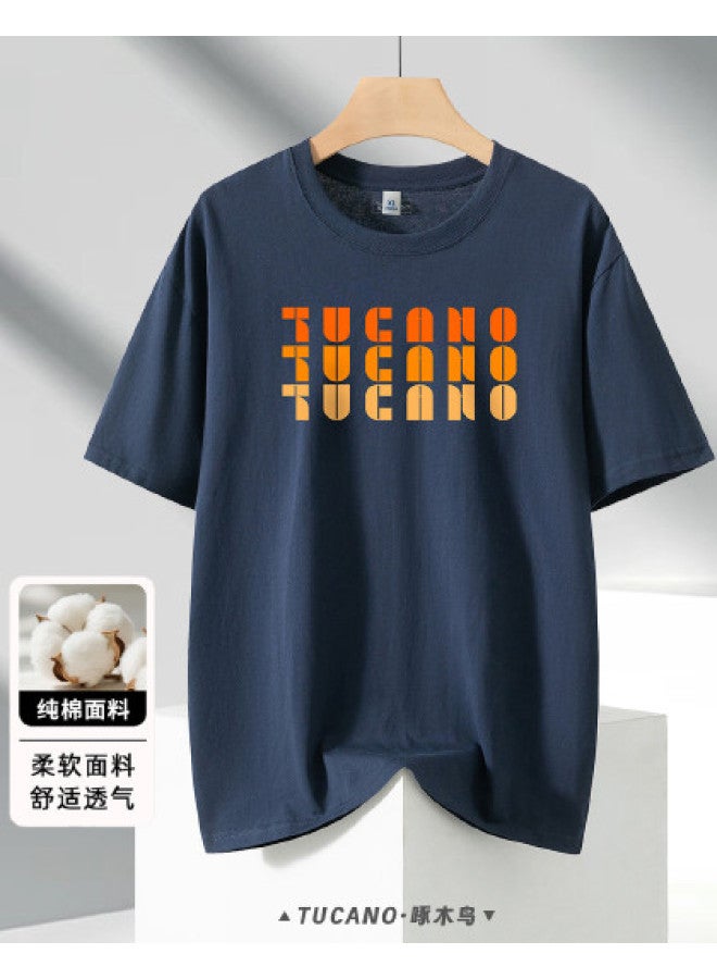 Tucano men's Cotton T-shirt Summer Casual Loose Fit Basic Round Neck Short Sleeve Tee Top - Image 1