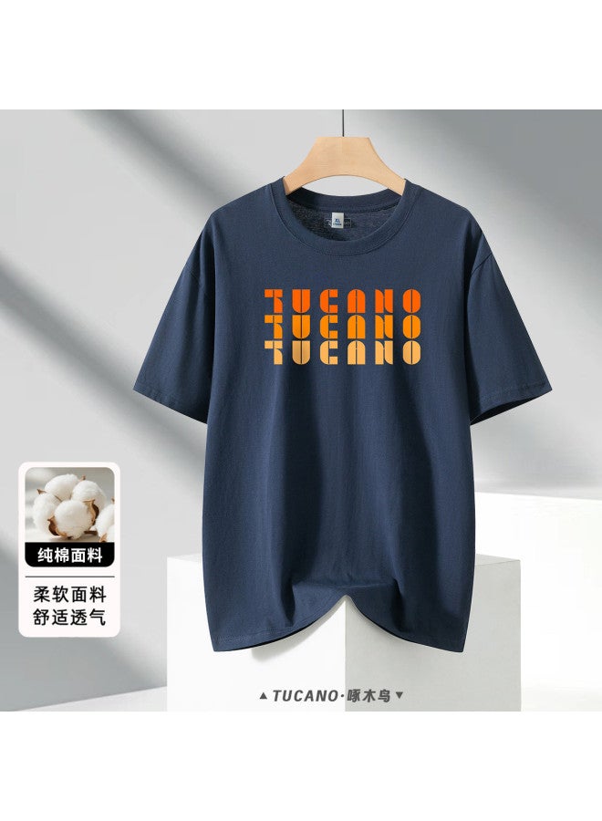 Tucano men's Cotton T-shirt Summer Casual Loose Fit Basic Round Neck Short Sleeve Tee Top - Image 2