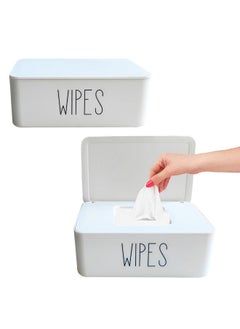 Moorfowl Moorfowl 2 Pack Baby Wipes Dispenser for Bathroom,7.28"L * 4.80"W *2.75"H,Flushable Butt Wipes Holder Container Refillable Wipes Box Sleek Funny Bathroom Decor(2 Black Wipes)  - Image 1