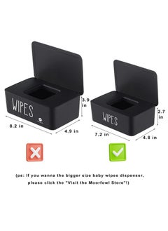 Moorfowl Moorfowl 2 Pack Baby Wipes Dispenser for Bathroom,7.28"L * 4.80"W *2.75"H,Flushable Butt Wipes Holder Container Refillable Wipes Box Sleek Funny Bathroom Decor(2 Black Wipes)  - Image 2