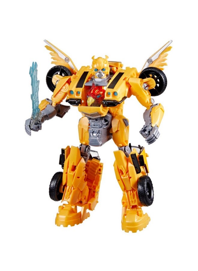 Transformers Toys Rise of The Beasts Movie, Beast Mode Bumblebee Converting Toy with Lights and Sounds, Ages 6 and up, 10 inch - Image 3