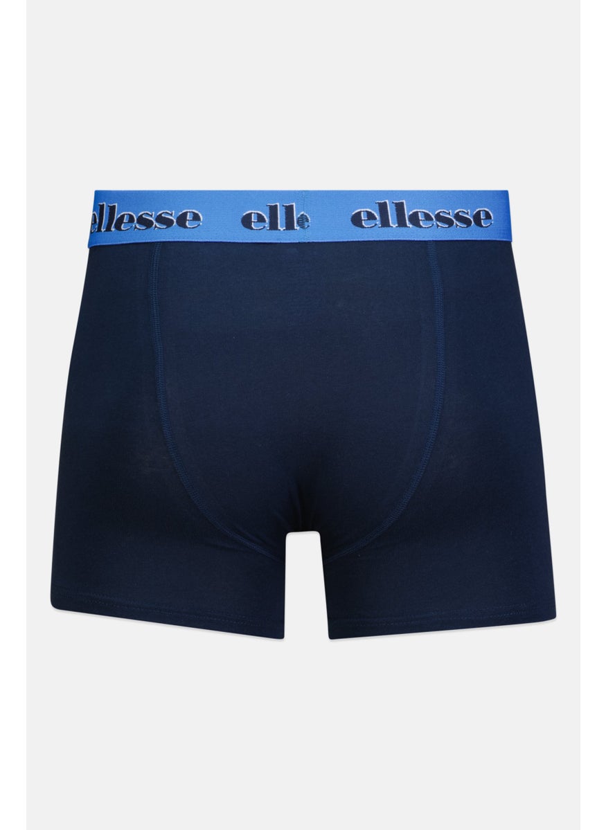 Ellesse - Men 3 Pcs Brand Logo Pull On Trunk, Navy/Grey/Blue - Image 1