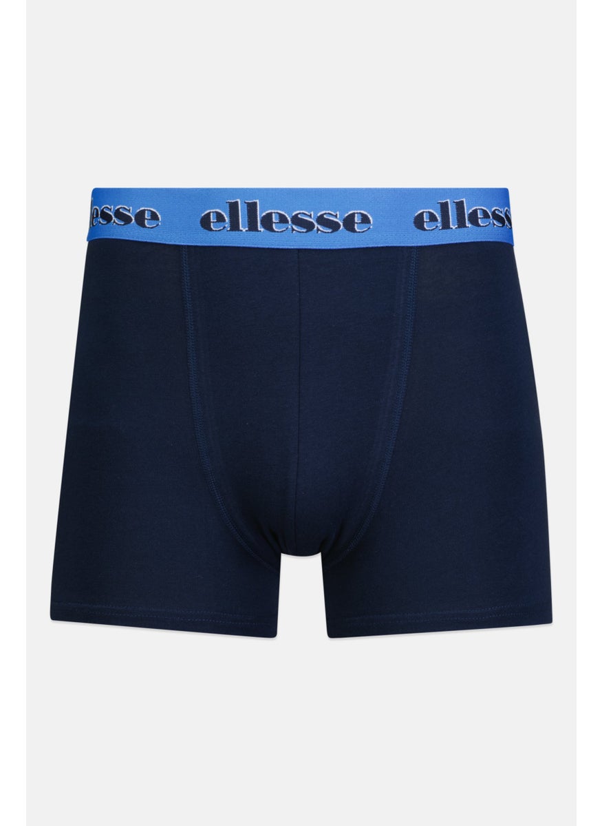 Ellesse - Men 3 Pcs Brand Logo Pull On Trunk, Navy/Grey/Blue - Image 1