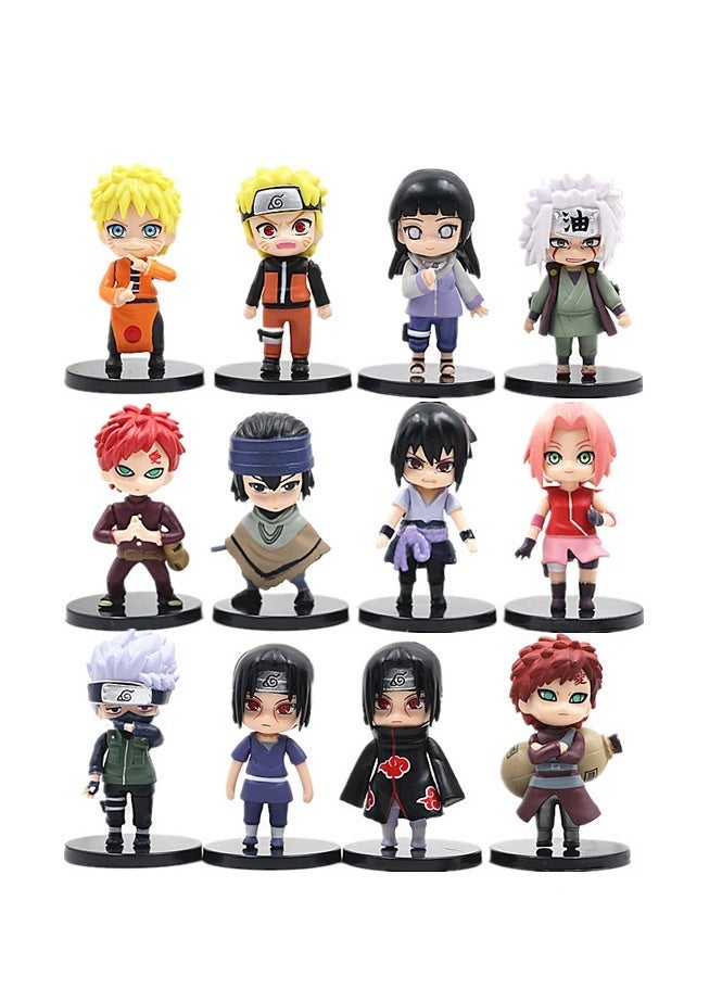 【Naruto Mini Figure Set】12 mini models featuring Naruto, Kakashi, Sasuke, Sakura, Hinata, and more, approx. 6-7CM tall, perfect for collecting, keychains, DIY dioramas, and small gifts. A must-have for Naruto fans - Image 1