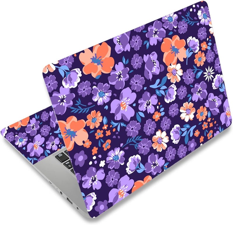 Laptop Skin Vinyl Sticker Decal, 12" 13" 13.3" 14" 15" 15.4" 15.6 inch Laptop Skin Sticker Cover Art Decal Protector Fits HP Dell Lenovo Compaq Apple Asus Acer (Floret)