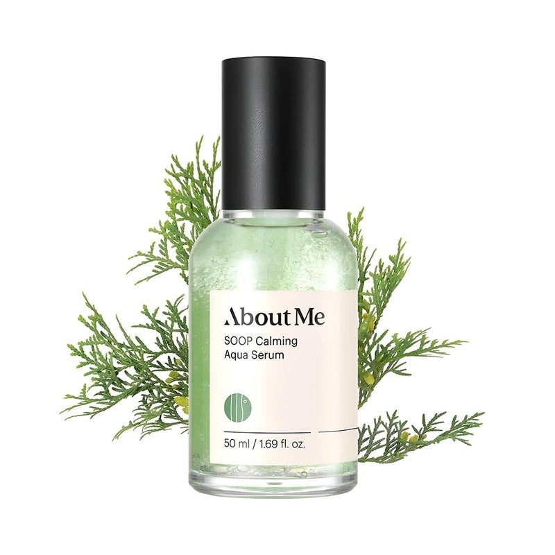 ABOUT ME ABOUT ME Soop Calming Aqua Serum  Vegan Soothing and Hydrating Facial Serum with Cypress Water Centella Asiatica and Tea Tree Leaf Extract for Dry Sensitive Skin 50ml169oz