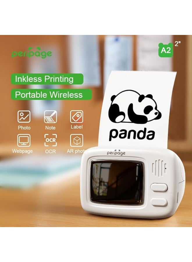 Peripage A2 Mini Thermal Printer - Wireless BT Pocket Label Maker, Versatile Photo, Memo, and QR Code Printing - Portable, Eco-Friendly, Compatible with iOS & Android, Includes Thermal Paper Roll - Image 3