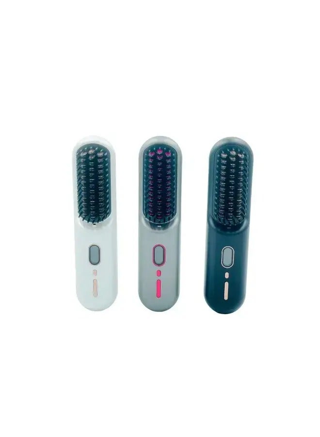 Wireless Straightening Comb, 35W, 7.4V/4800mAh*2 Battery, 50+ Minutes Runtime, Intelligent Temperature Control, Negative Ion, LCD Display, Silver