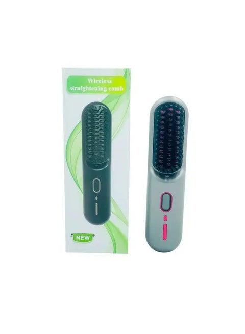Wireless Straightening Comb, 35W, 7.4V/4800mAh*2 Battery, 50+ Minutes Runtime, Intelligent Temperature Control, Negative Ion, LCD Display, Silver
