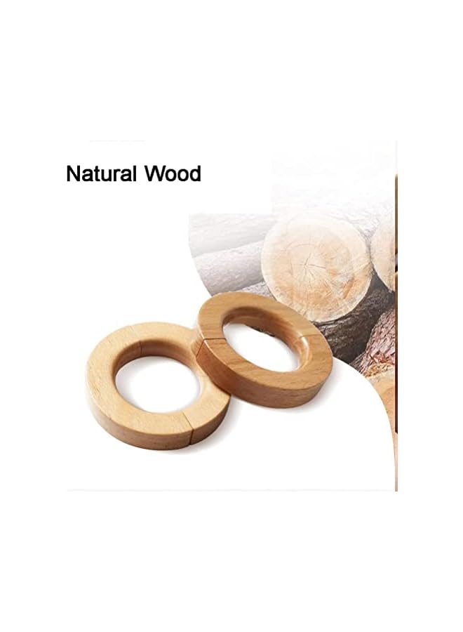 The Bros 1 Pair Natural Wooden Curtain Tiebacks, Modern Classic Magnetic Curtain Holder Buckle Clips Holdback, Round Wood Furniture Accessoires for Windows Room Curtains  - Image 5