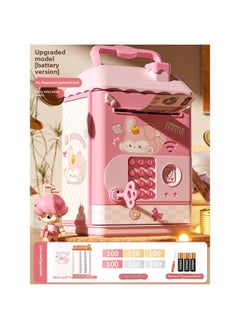 Generic Children's Day Gift 2025 Children's Savings Piggy Bank Can Access Only Enter And Not Enter Password Boys And Girls-Color:[cute Pink Rabbit Piggy Bank] Key Fingerprint Code Lock + Early Education Music Battery Set + Toy Ticket + Wish Card Plan Card  - Image 1