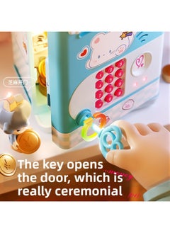 Generic Children's Day Gift 2025 Children's Savings Piggy Bank Can Access Only Enter And Not Enter Password Boys And Girls-Color:[cute Pink Rabbit Piggy Bank] Key Fingerprint Code Lock + Early Education Music Battery Set + Toy Ticket + Wish Card Plan Card  - Image 4