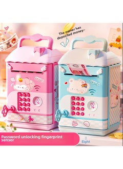 Generic Children's Day Gift 2025 Children's Savings Piggy Bank Can Access Only Enter And Not Enter Password Boys And Girls-Color:[cute Pink Rabbit Piggy Bank] Key Fingerprint Code Lock + Early Education Music Battery Set + Toy Ticket + Wish Card Plan Card  - Image 2
