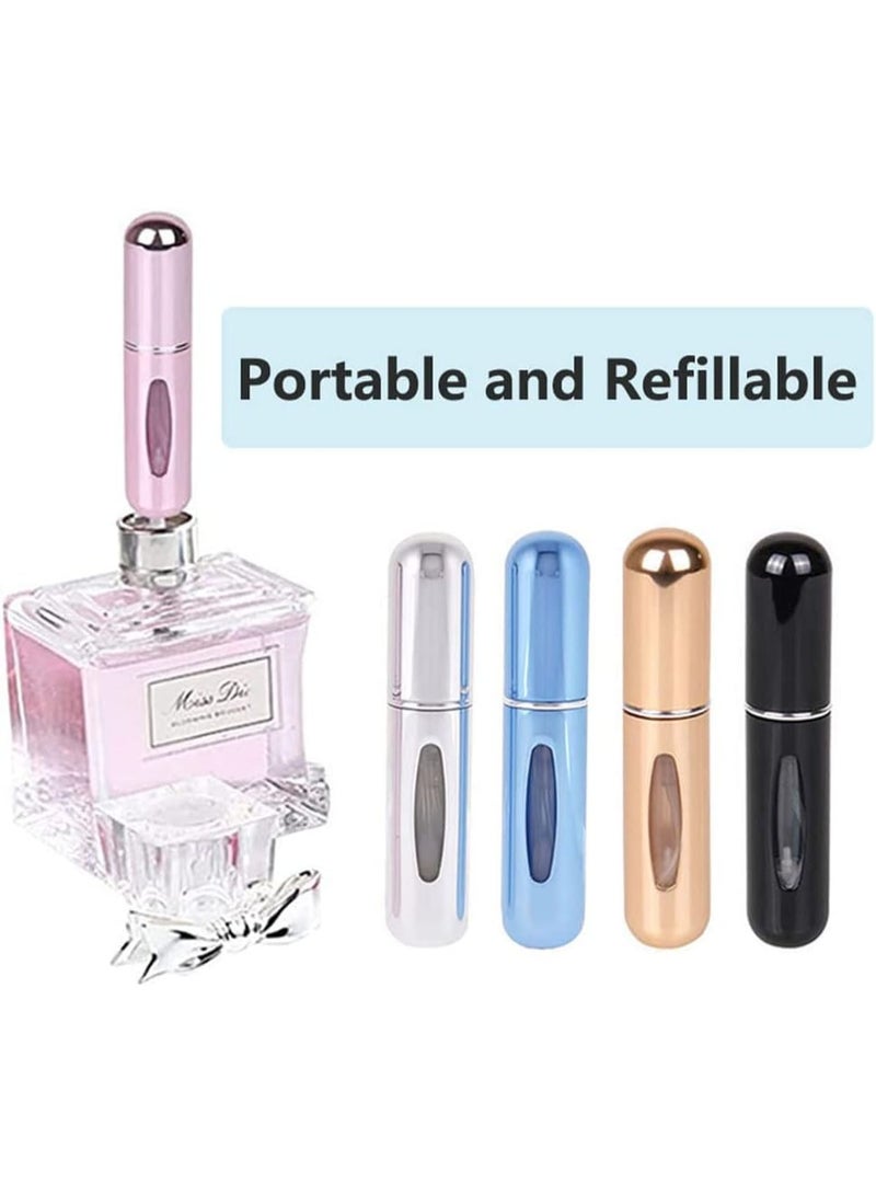 زجاجات عطر محمولة قابلة لإعادة التعبئة – بخاخات صغيرة فارغة للسفر بسعة 5 مل – عبوة من 4 قطع أنيقة وعملية - قد تختلف الالوان - Image 2