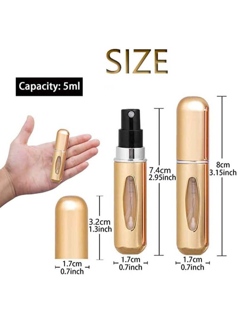 زجاجات عطر محمولة قابلة لإعادة التعبئة – بخاخات صغيرة فارغة للسفر بسعة 5 مل – عبوة من 4 قطع أنيقة وعملية - قد تختلف الالوان - Image 4